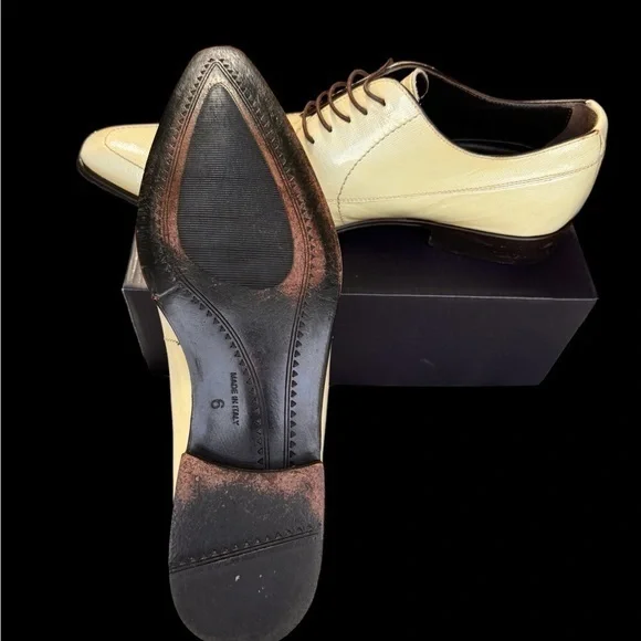 ?Dolce & Gabbana?Leather‎ Lace ups Made in Italy Cream 